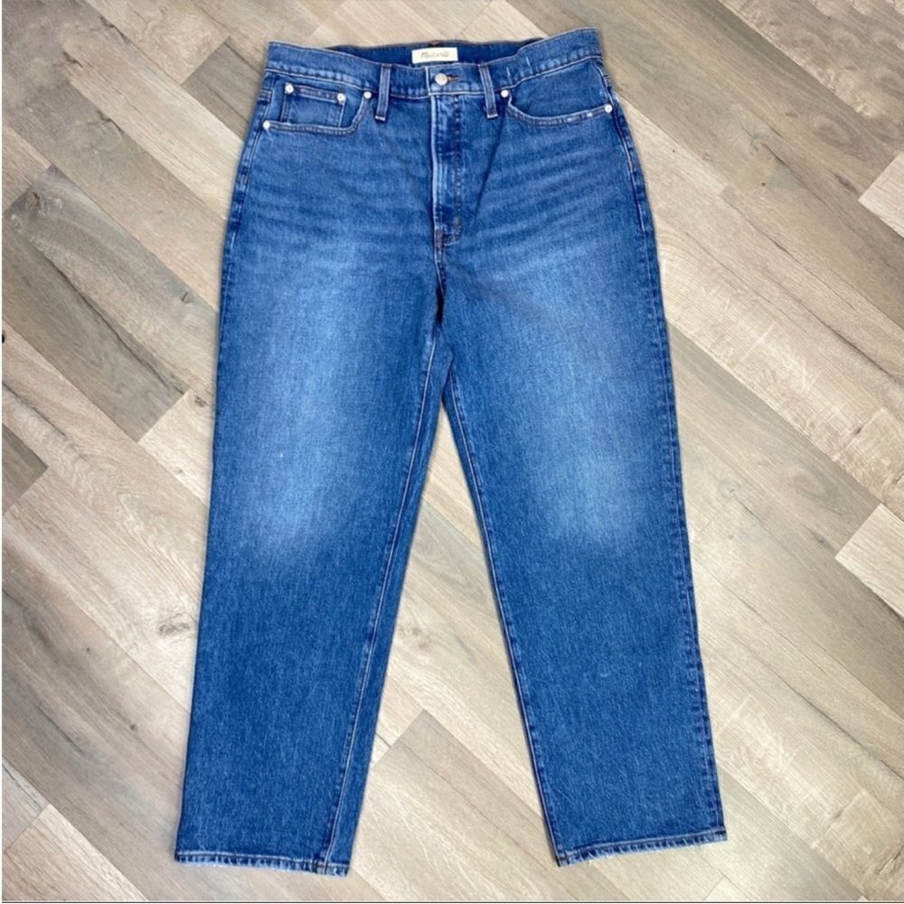 Madewell Jeans Women 32 Blue Perfect Vintage‎ Straight Leg High Waist Rise Mom